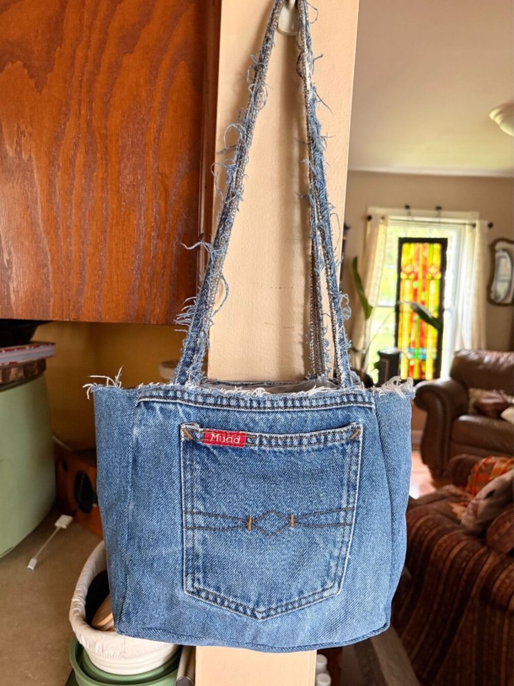 Vintage Mudd Jeans Y2K Distressed Denim Shoulder Bag Mini Tote